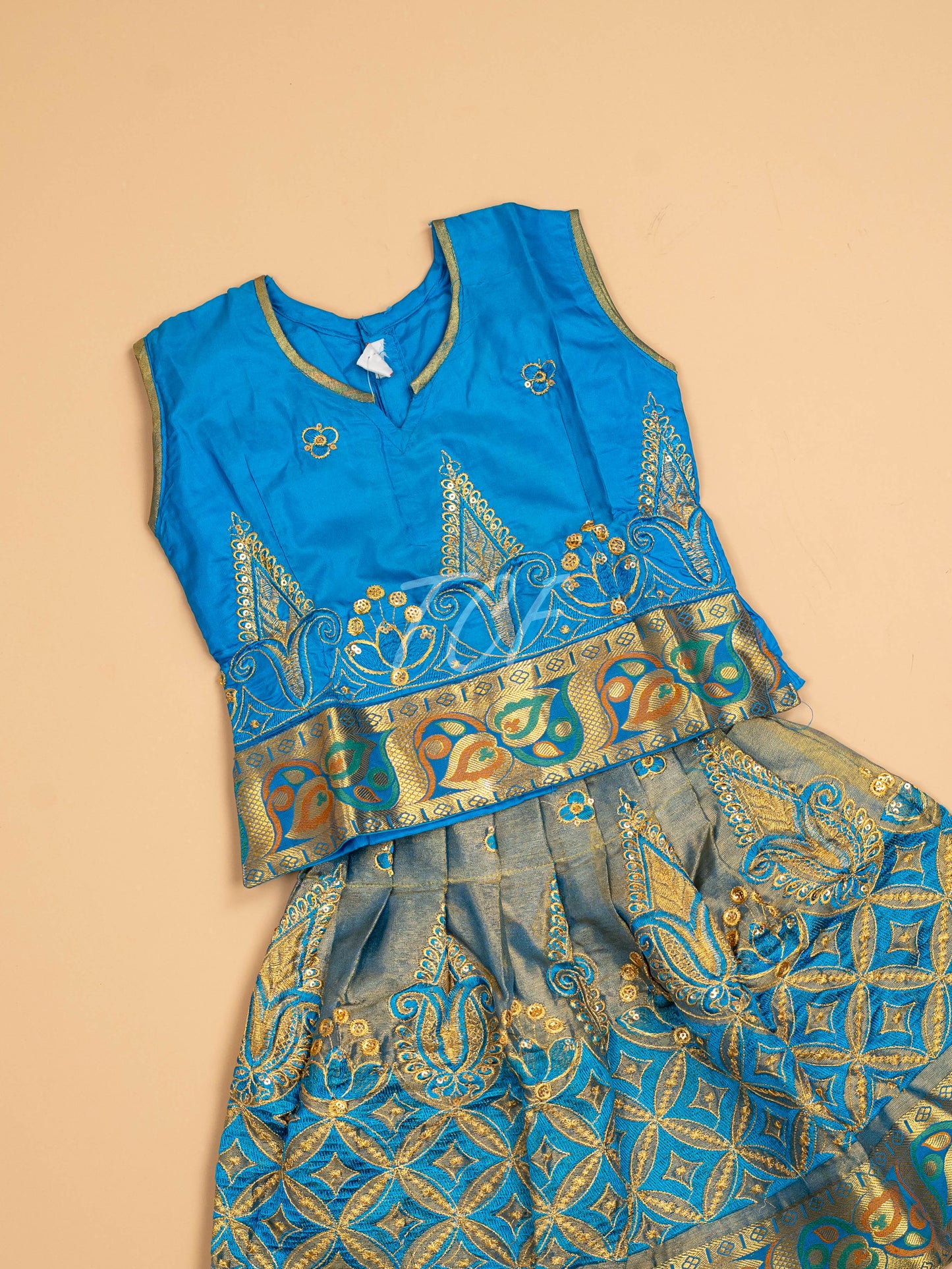 Sky Blue - Embriodered Pavadai Sattai