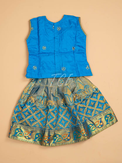 Sky Blue - Embriodered Pavadai Sattai