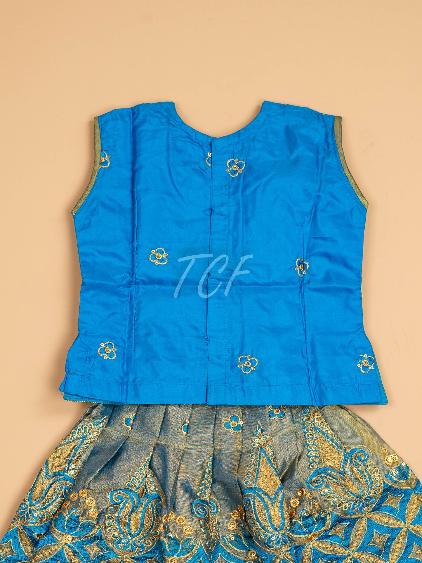 Sky Blue - Embriodered Pavadai Sattai