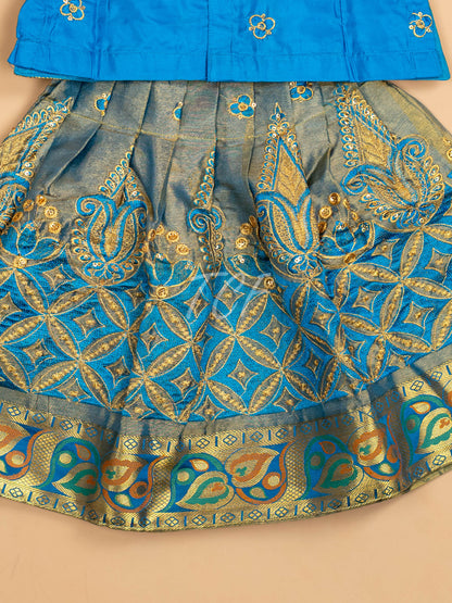 Sky Blue - Embriodered Pavadai Sattai