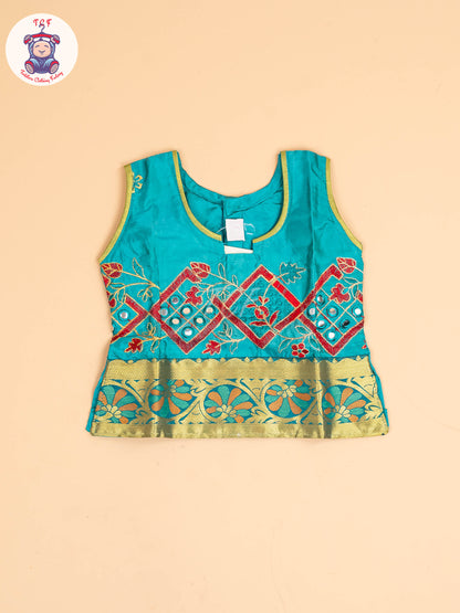 Teal Green - Embriodered Pavadai Sattai