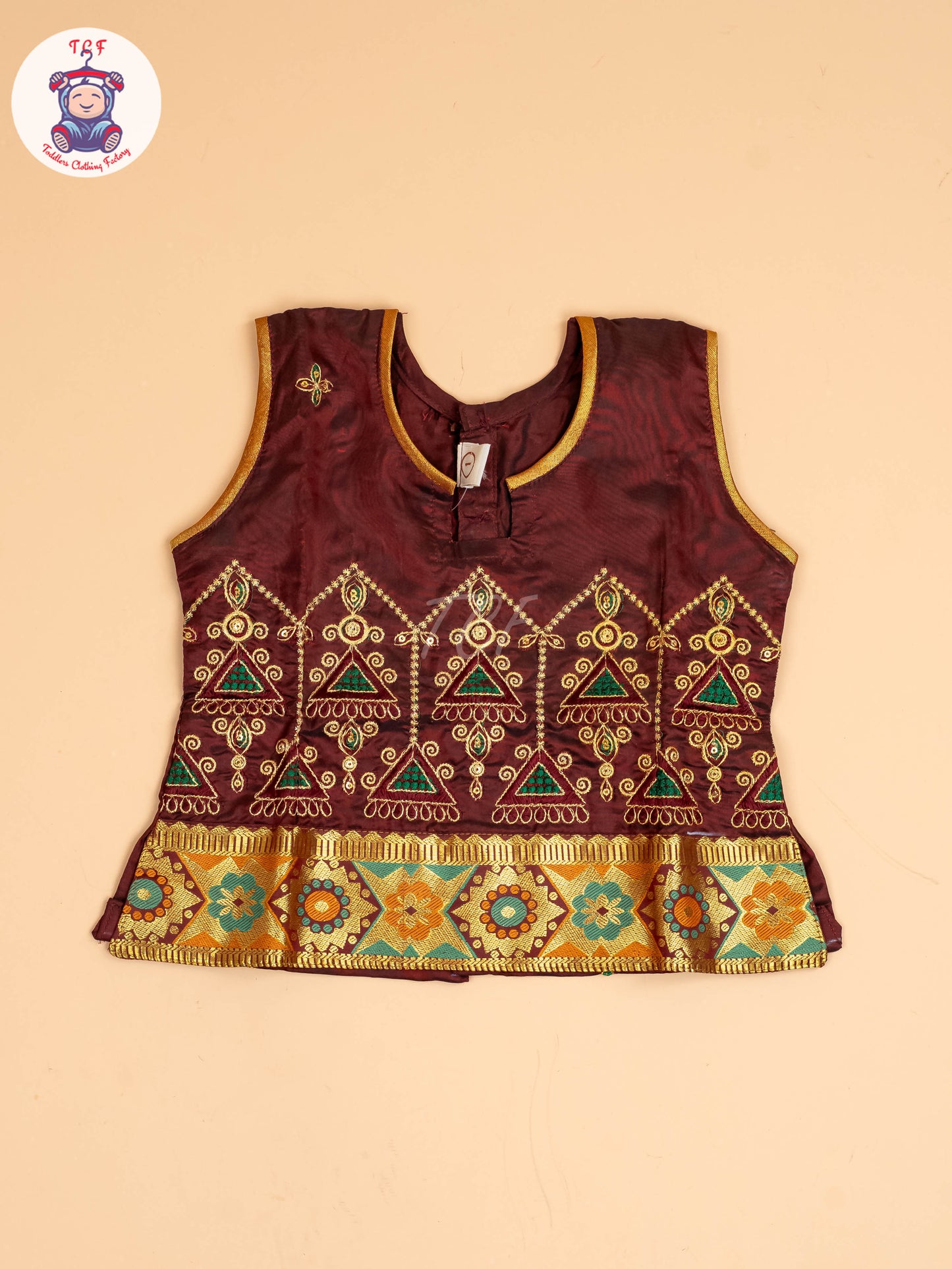 Maroon - Embriodered Pavadai Sattai