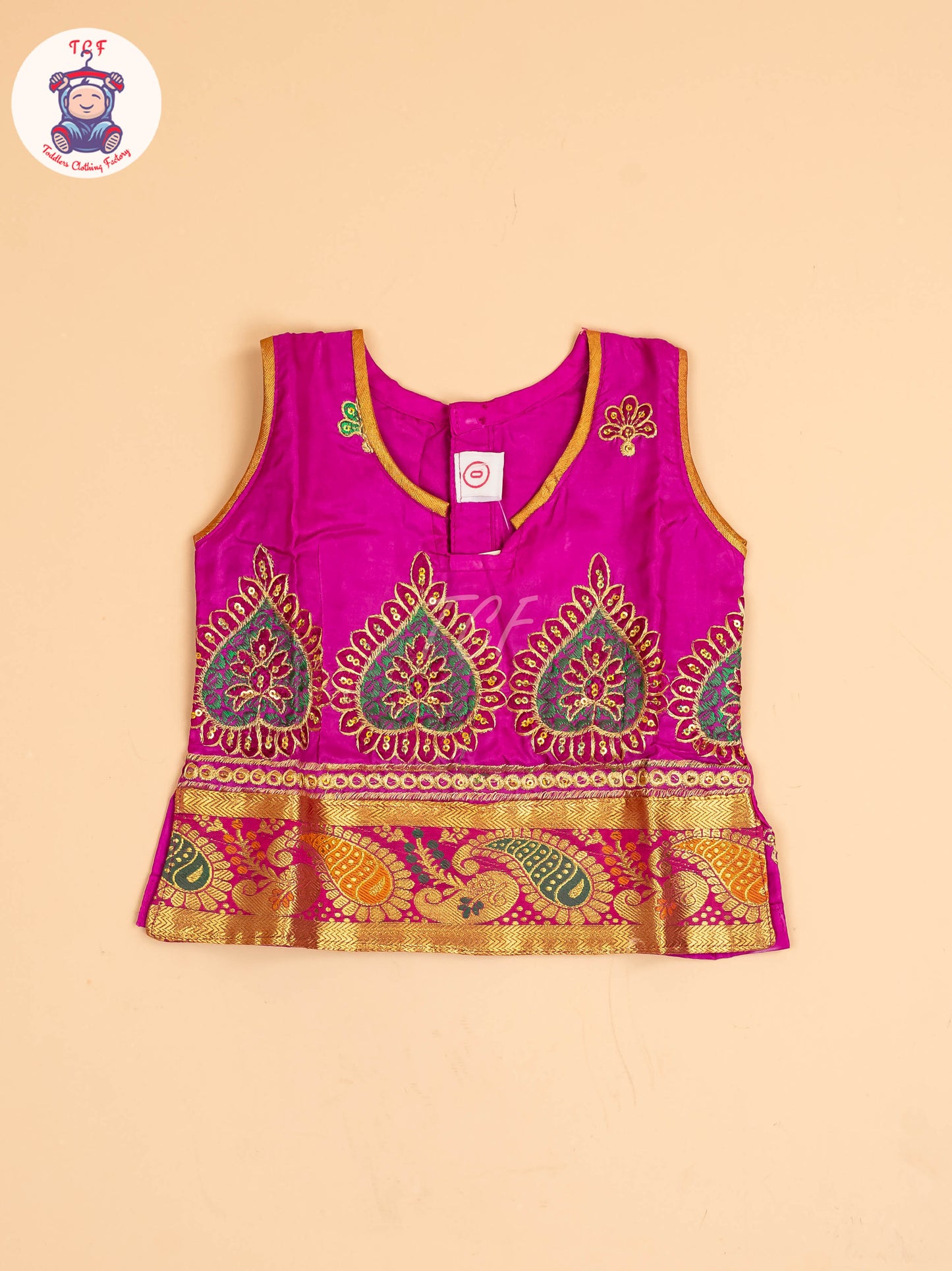 Magenta - Embriodered Pavadai Sattai