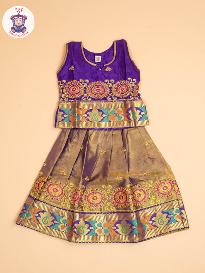 Violet - Embriodered Pavadai Sattai