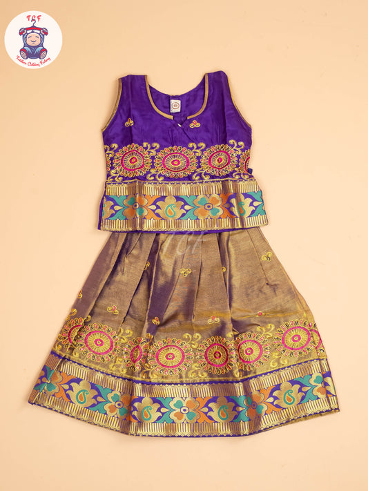 Violet - Embriodered Pavadai Sattai