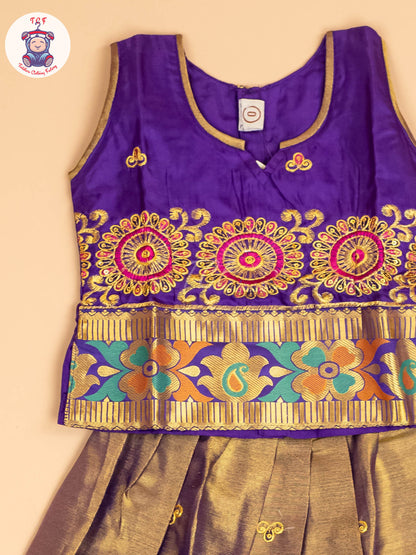 Violet - Embriodered Pavadai Sattai