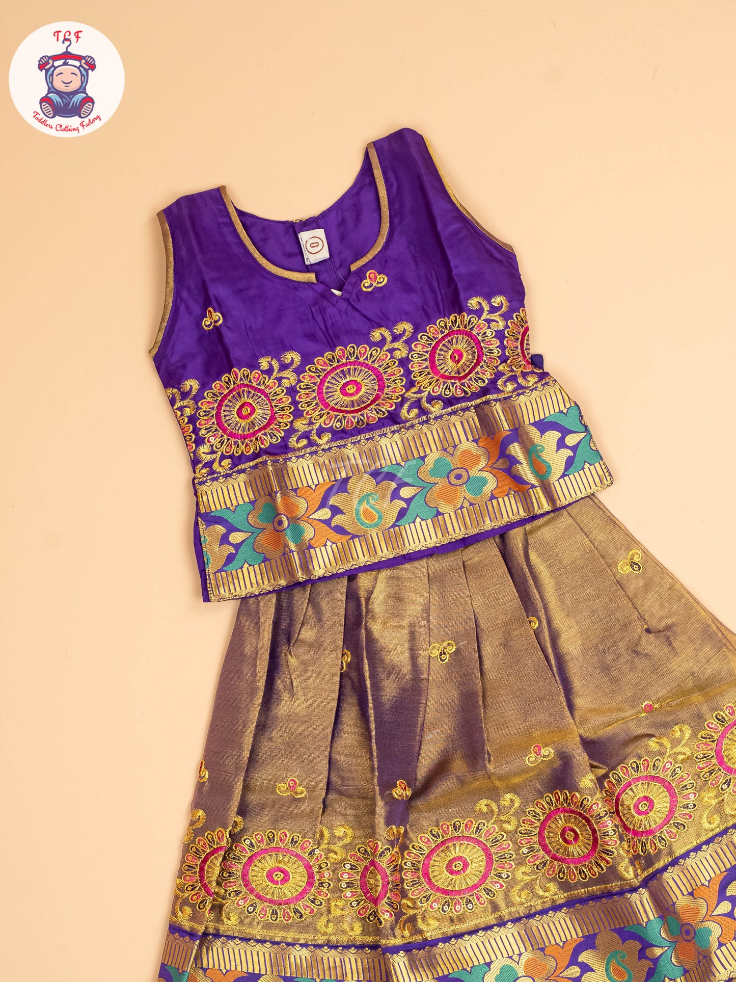 Violet - Embriodered Pavadai Sattai