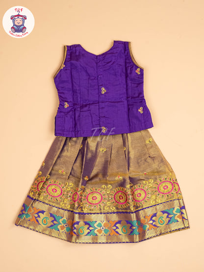 Violet - Embriodered Pavadai Sattai