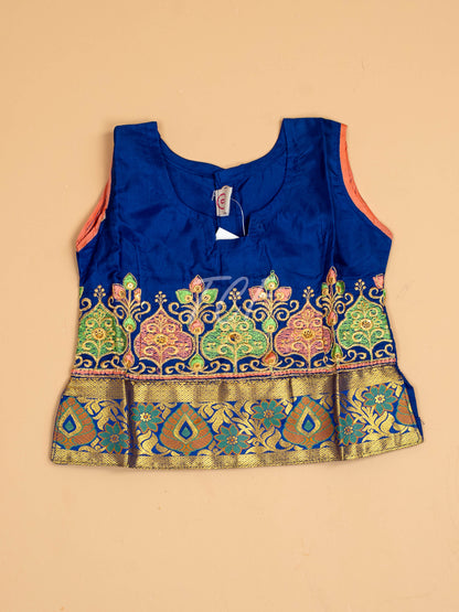 Violet & Peach - Embriodered Pavadai Sattai