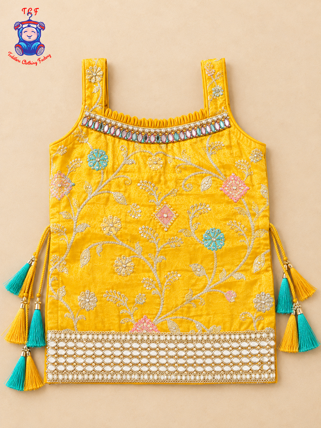 Lemon Yellow - Zari Embroidered Dhoti Set with Dupatta