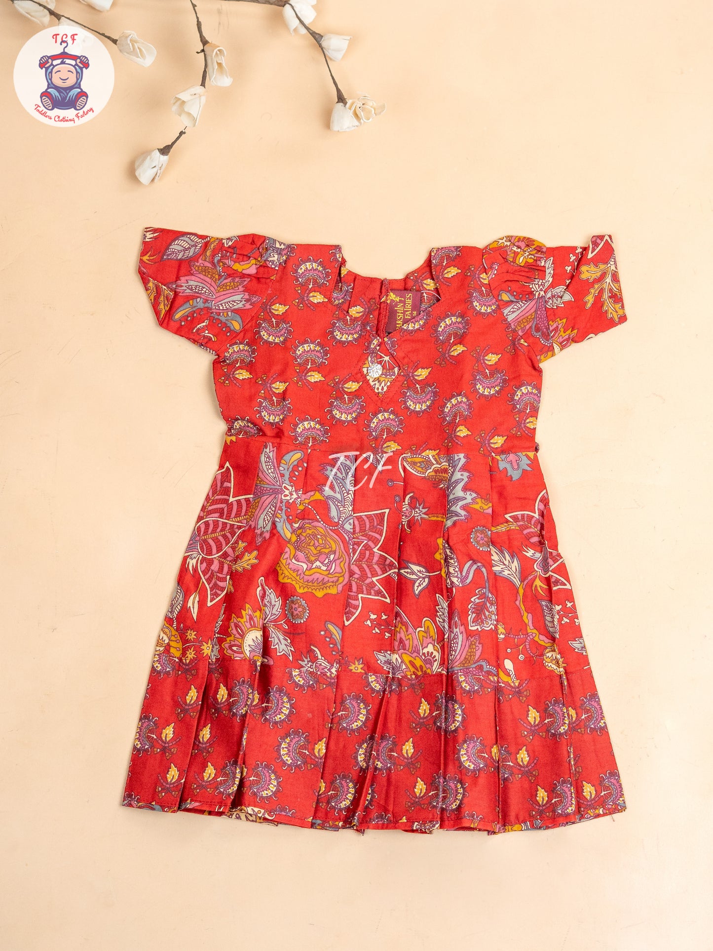 Red - Girls Readymade Long Frock