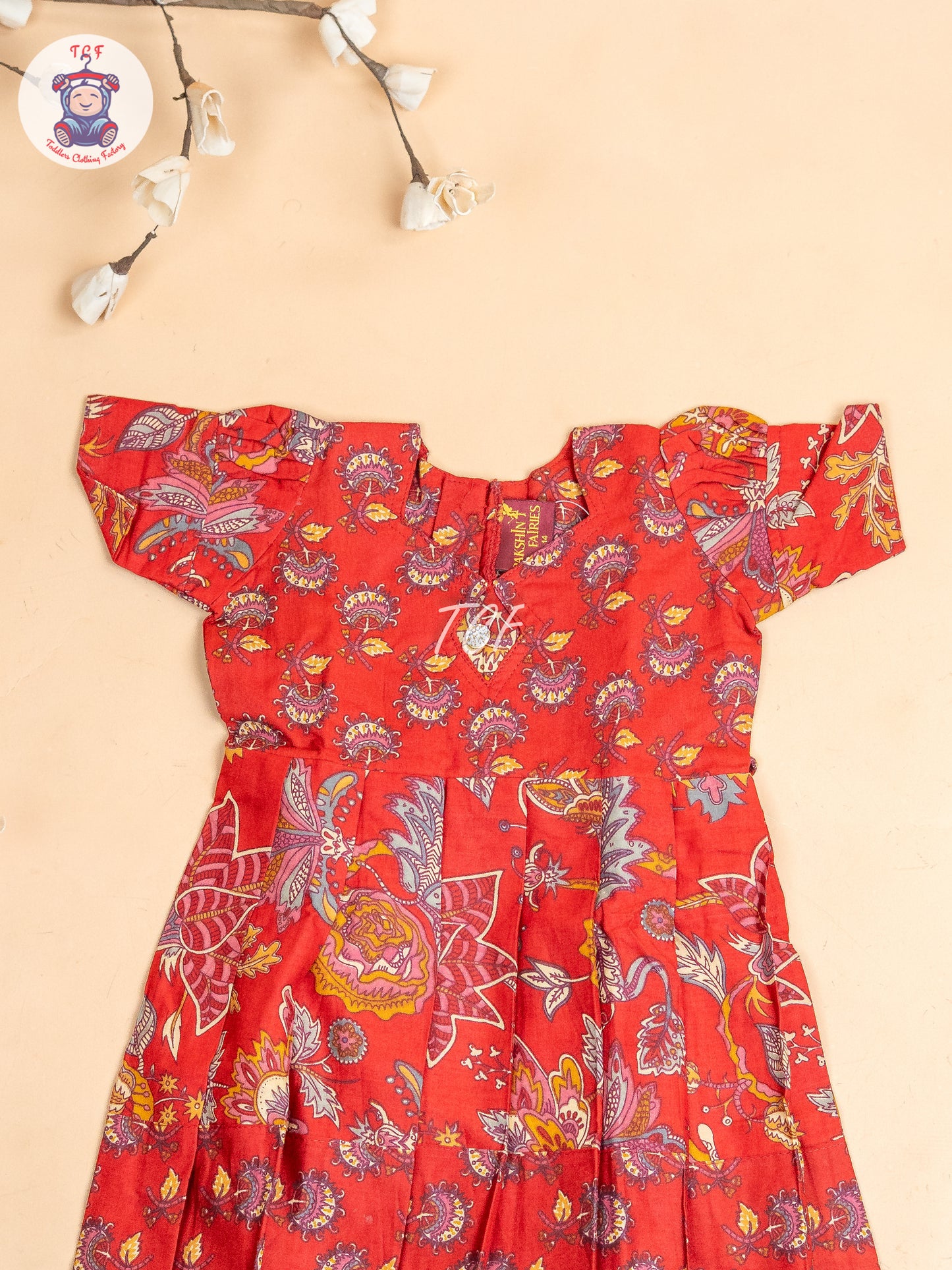 Red - Girls Readymade Long Frock