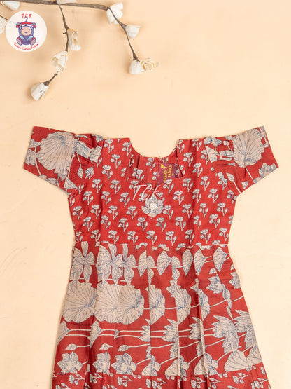 Maroon -  Girls Readymade Long Frock