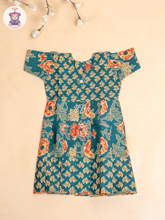 Bottle Green - Girls Readymade Long Frock