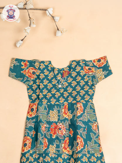 Bottle Green - Girls Readymade Long Frock