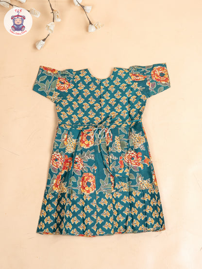 Bottle Green - Girls Readymade Long Frock