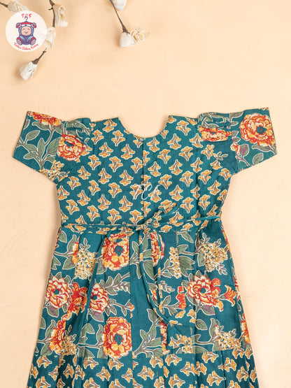 Bottle Green - Girls Readymade Long Frock