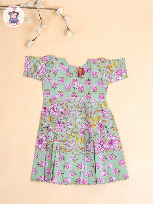 Light Green - Girls Readymade Long Frock