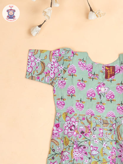 Light Green - Girls Readymade Long Frock