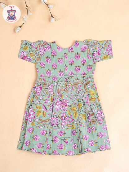 Light Green - Girls Readymade Long Frock