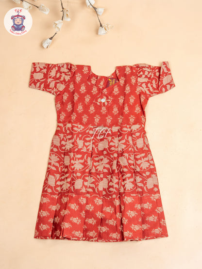 Maroon - Girls Readymade Long Frock