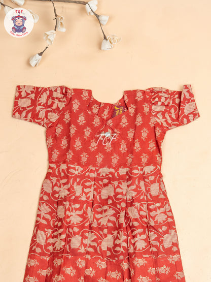 Maroon - Girls Readymade Long Frock