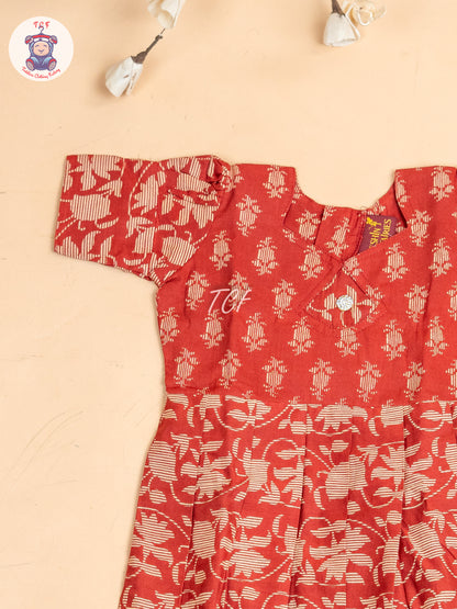Maroon - Girls Readymade Long Frock
