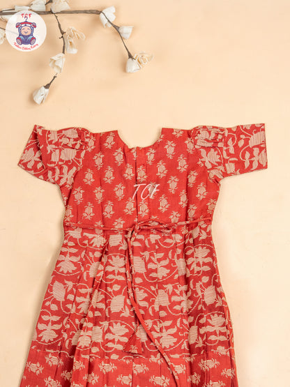 Maroon - Girls Readymade Long Frock