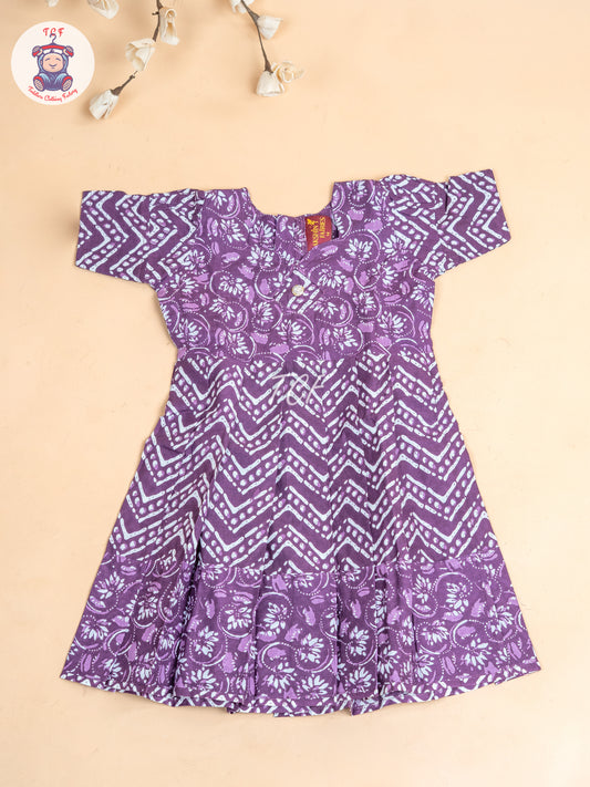 Purple - Girls Readymade Long Frock