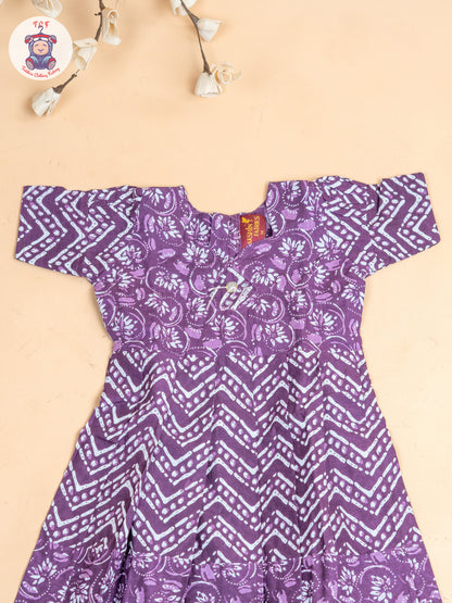 Purple - Girls Readymade Long Frock