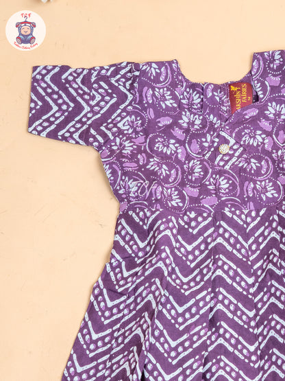 Purple - Girls Readymade Long Frock