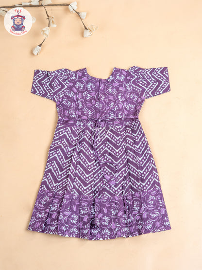 Purple - Girls Readymade Long Frock