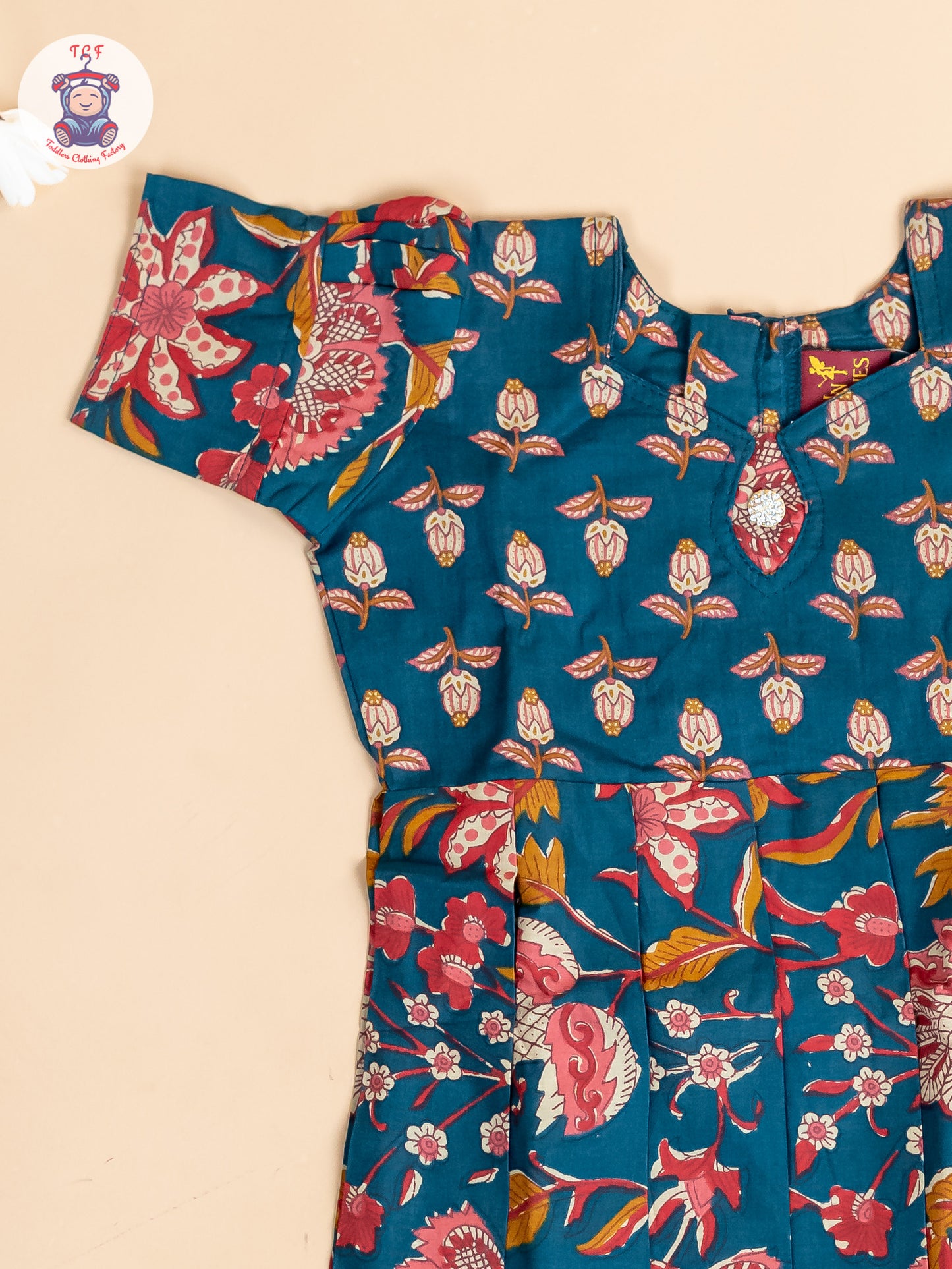 Bottle Green - Girls Readymade Cotton Long  Frock