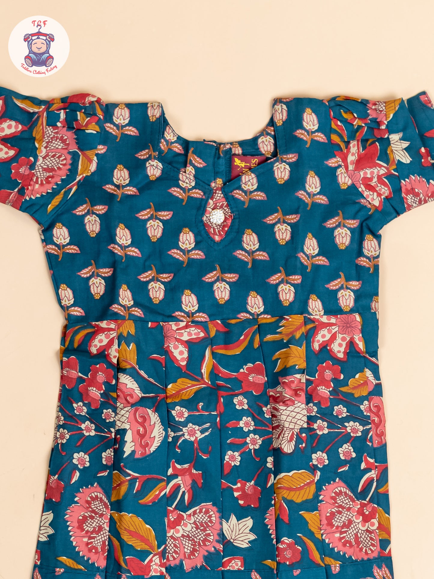 Bottle Green - Girls Readymade Cotton Long  Frock