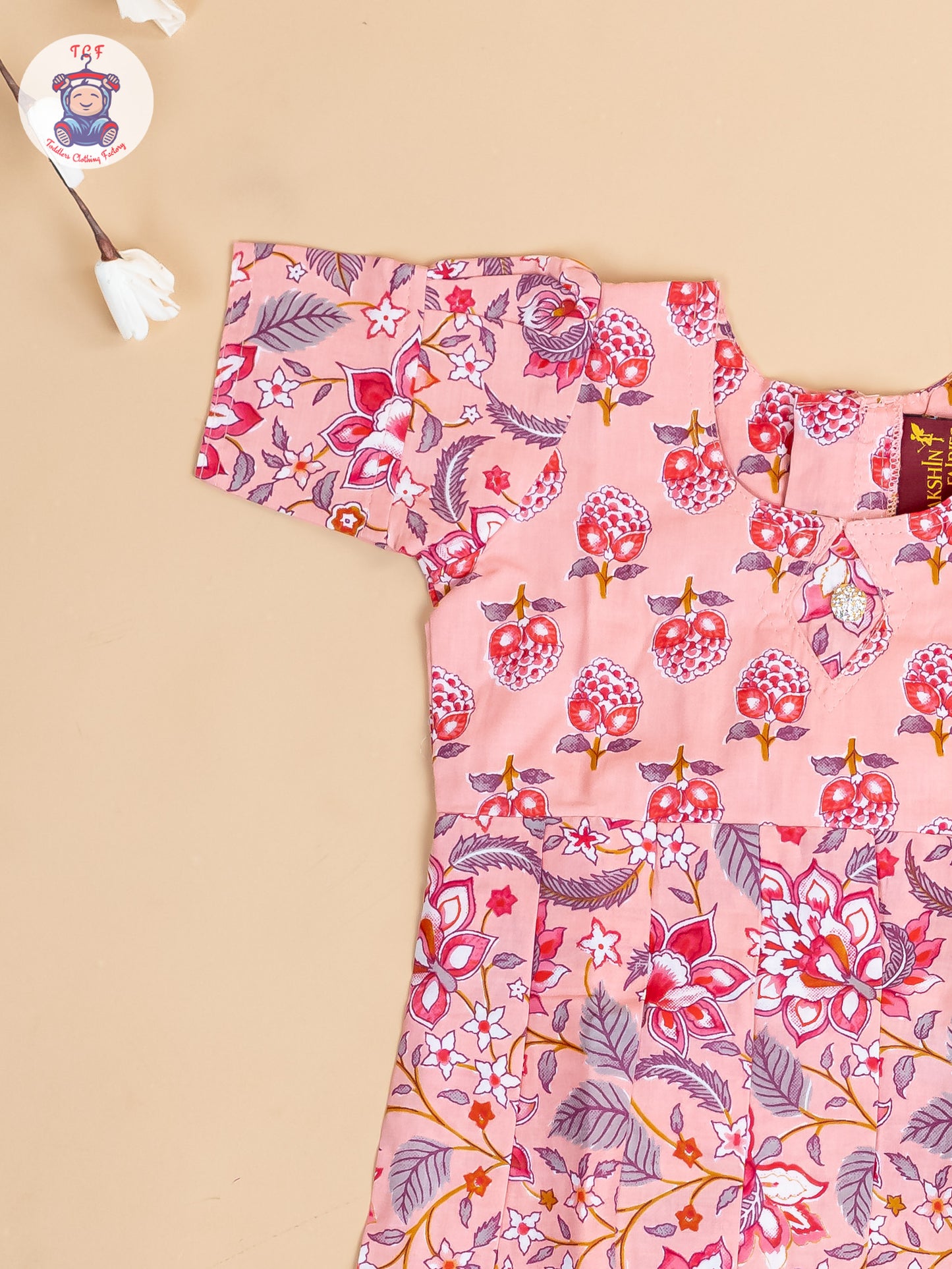 Light Pink - Girls Readymade Cotton Long Frock