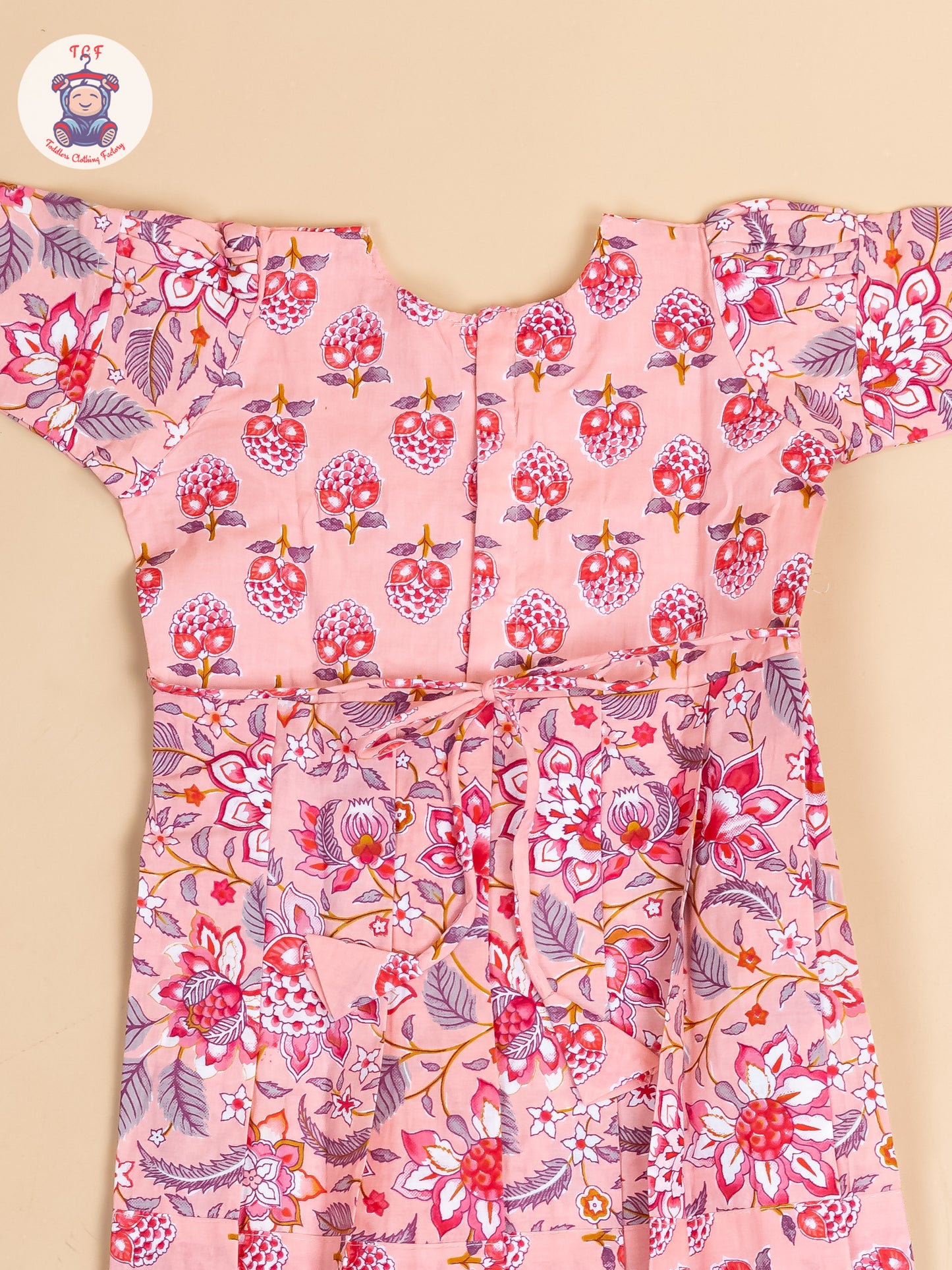Light Pink - Girls Readymade Cotton Long Frock