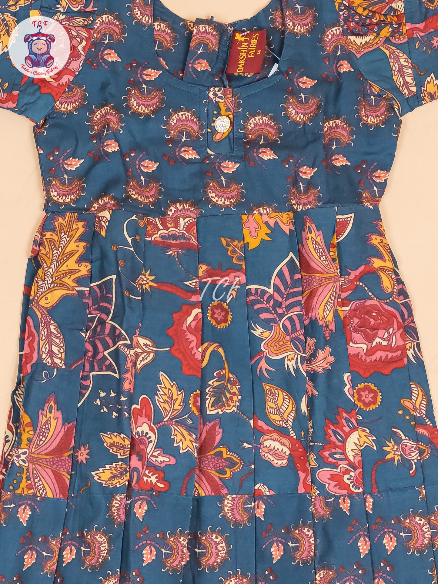 Bottle Green - Girls Readymade Cotton Long  Frock