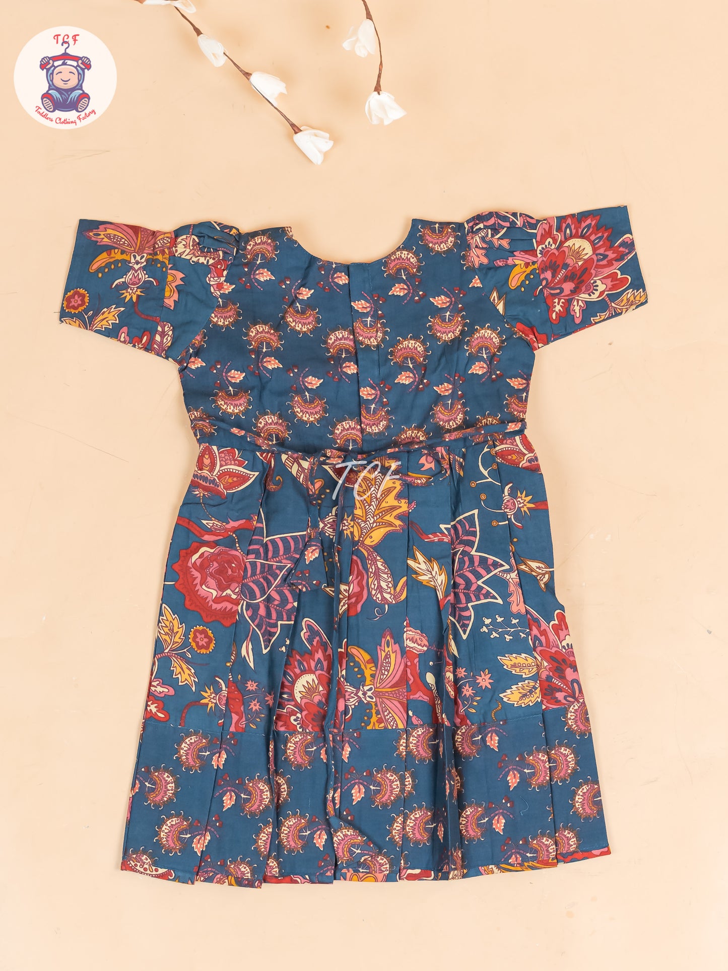 Bottle Green - Girls Readymade Cotton Long  Frock