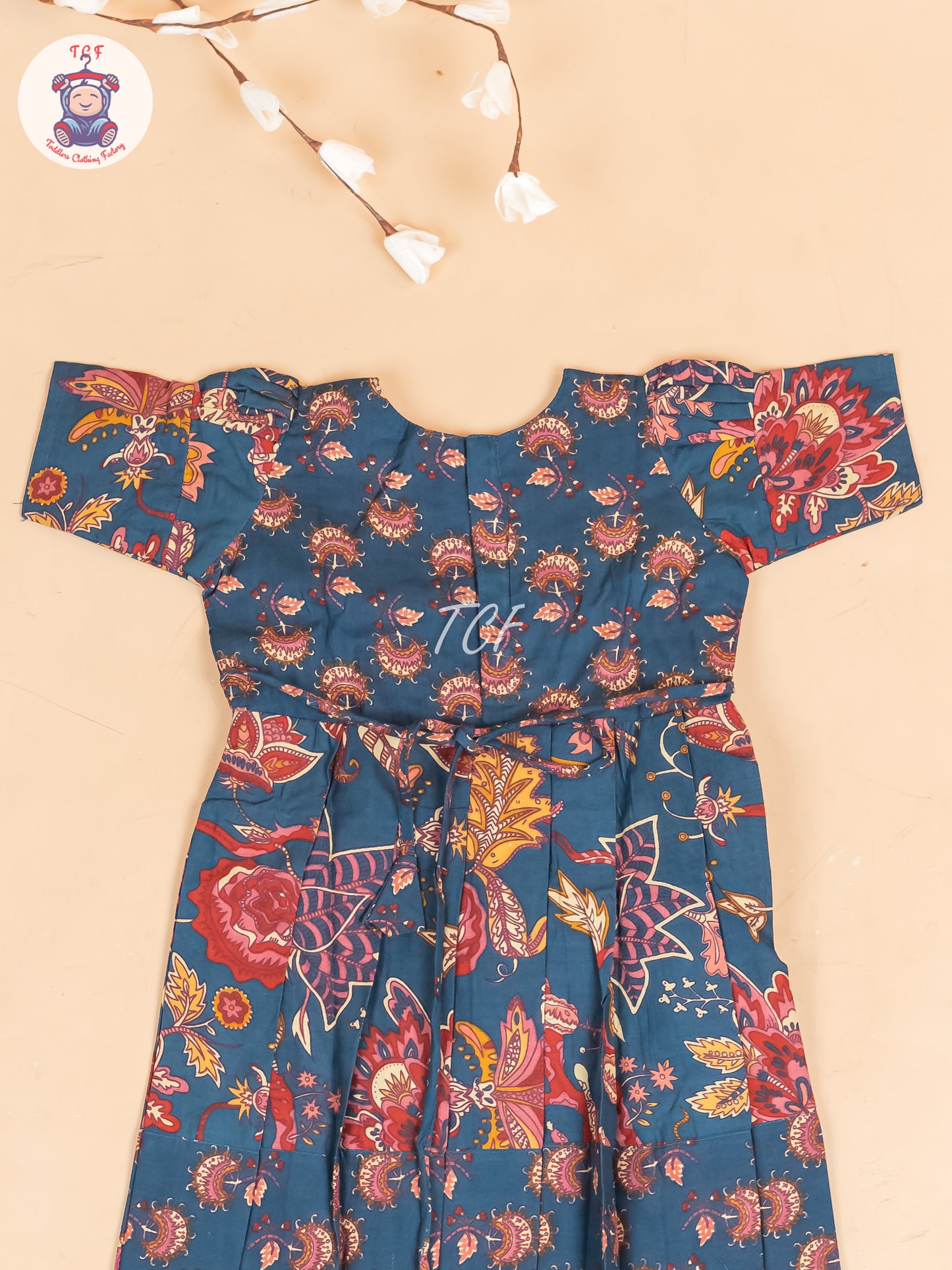 Bottle Green - Girls Readymade Cotton Long  Frock