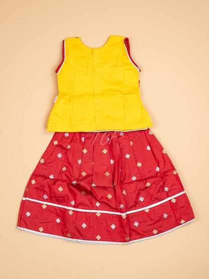 Yellow & Maroon - Pavadai Sattai