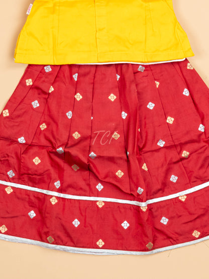 Yellow & Maroon - Pavadai Sattai