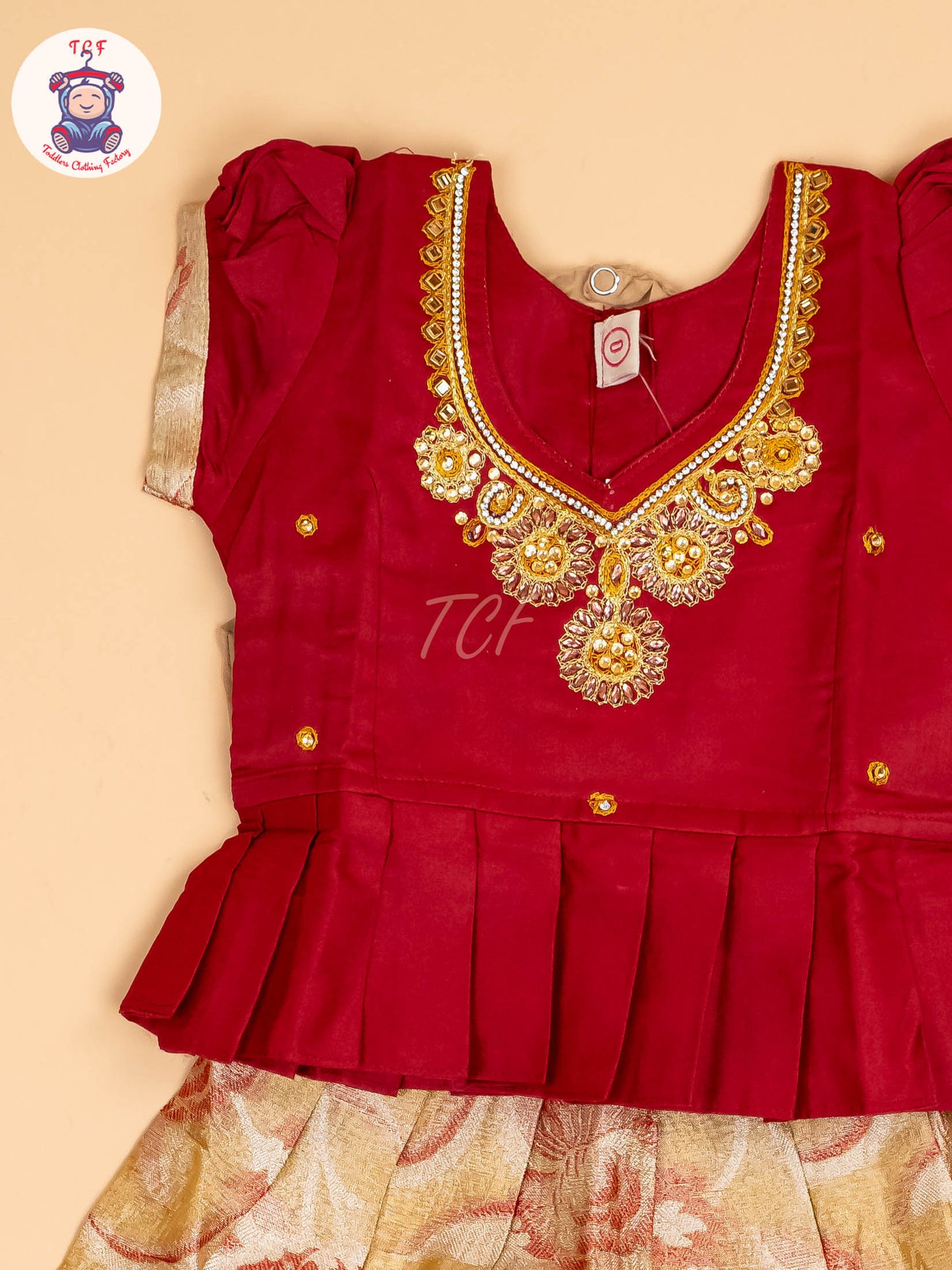 Maroon & Lite Sandal - Pavadai Sattai