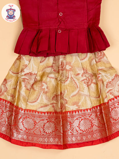 Maroon & Lite Sandal - Pavadai Sattai