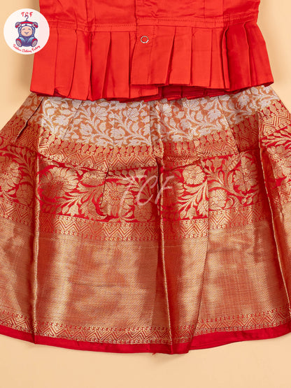 Red & Peach - Pavadai Sattai