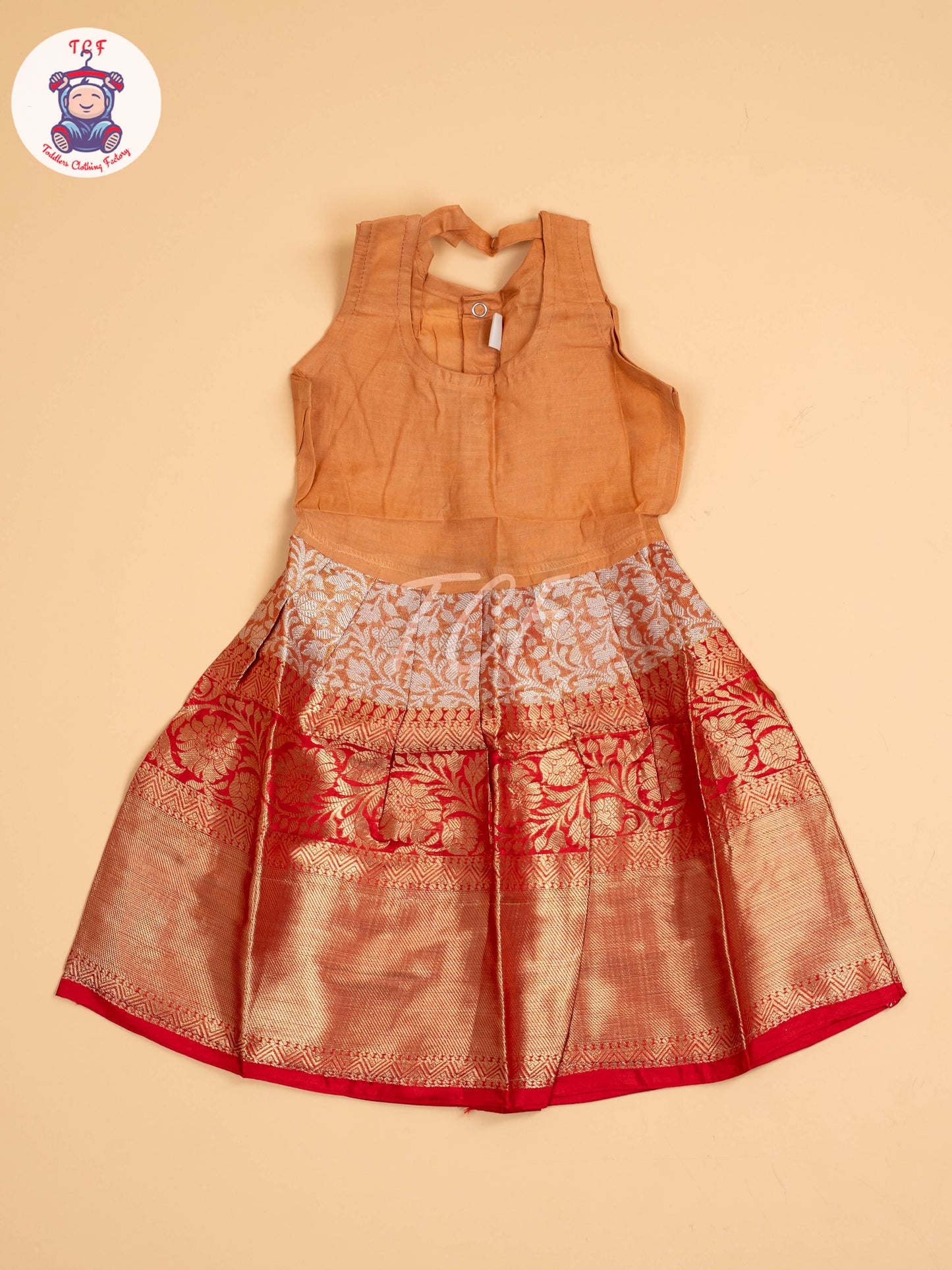 Red & Peach - Pavadai Sattai
