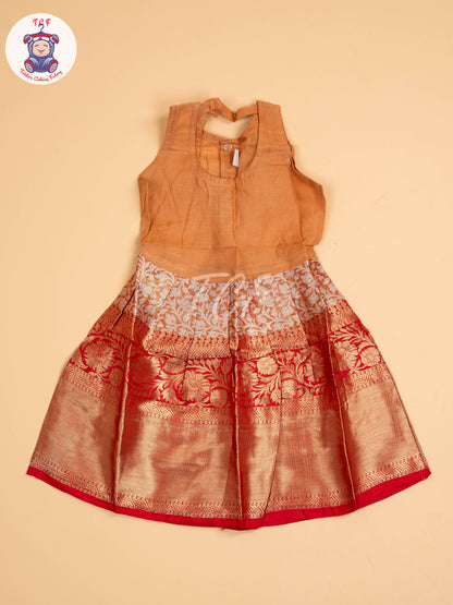 Red & Peach - Pavadai Sattai