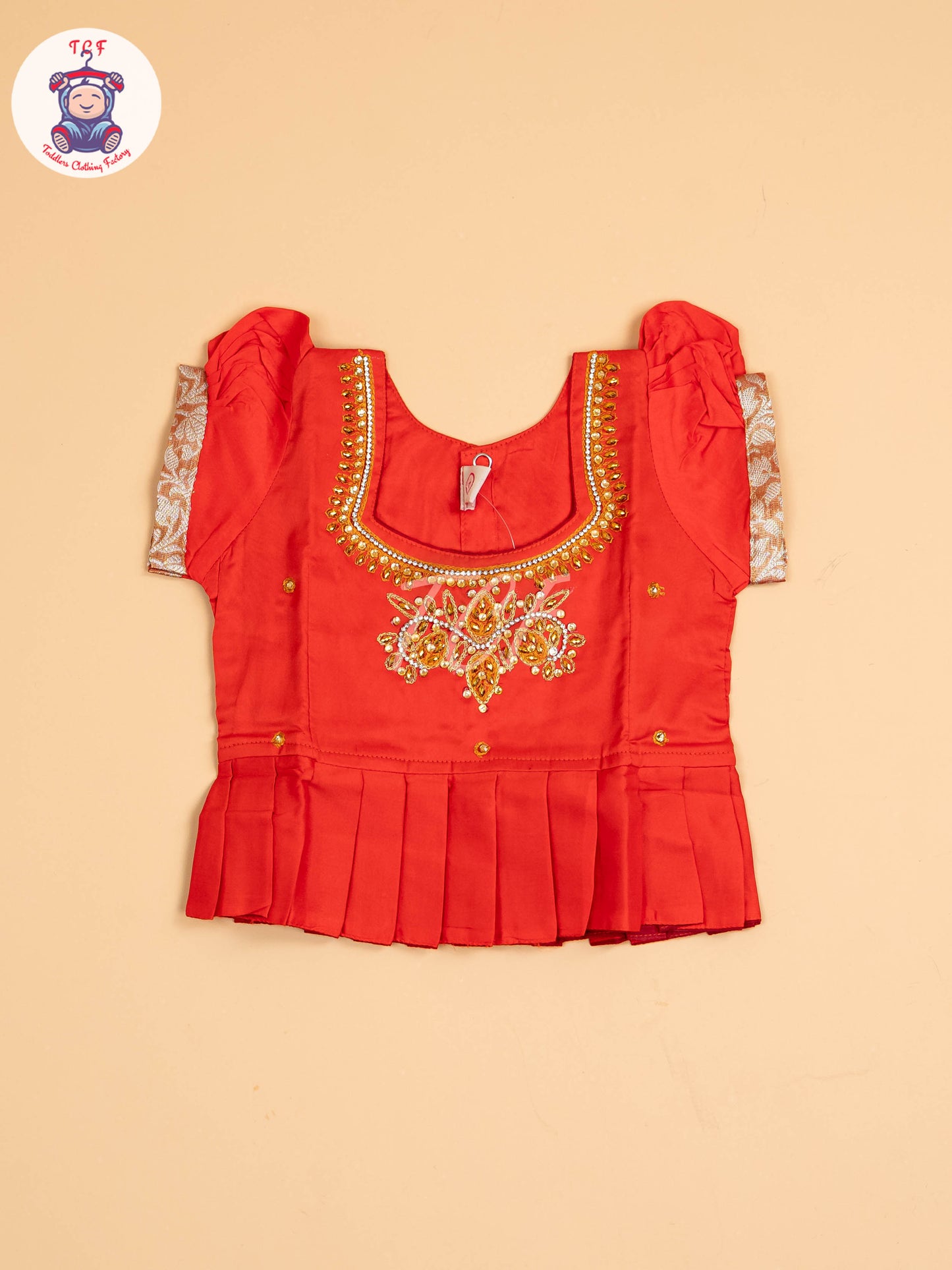 Red & Peach - Pavadai Sattai