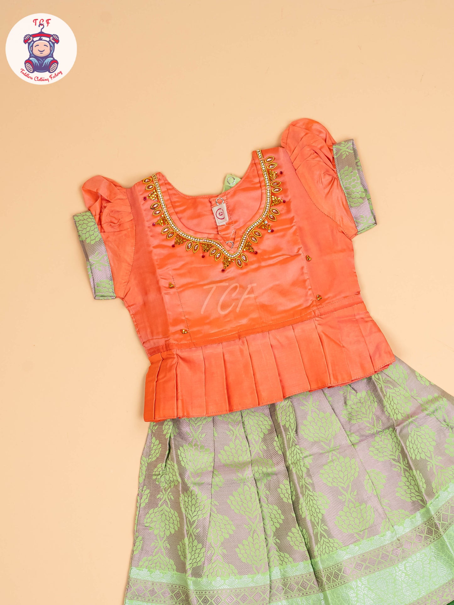 Lite Orange & Lite Green - Pavadai Sattai