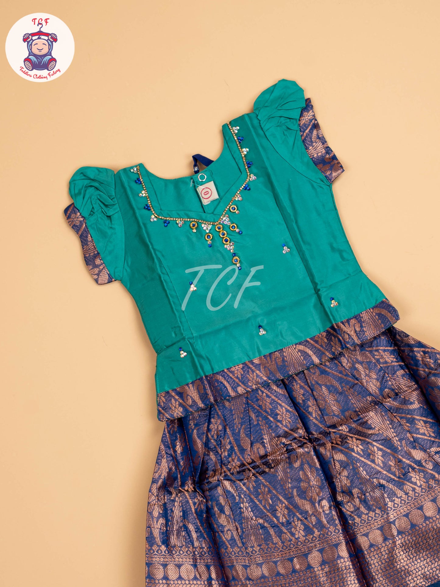 Teal Green & Blue - Pavadai Sattai