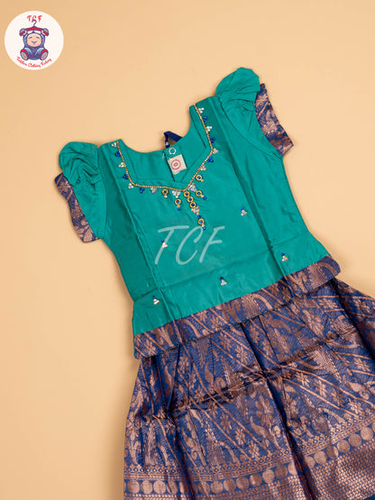 Teal Green & Blue - Pavadai Sattai